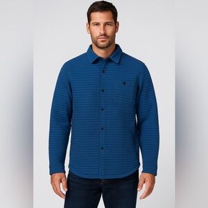 Eddie Bauer Men's‎ Outlooker Quilted Shirt Jacket Blue Size Medium